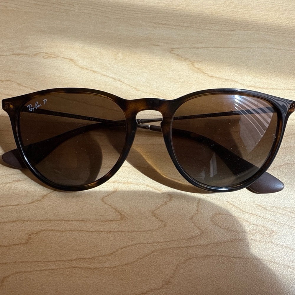 Ray-Ban Erika RB4171 Polarized Sunglasses – Rubber Havana / Brown Gradient